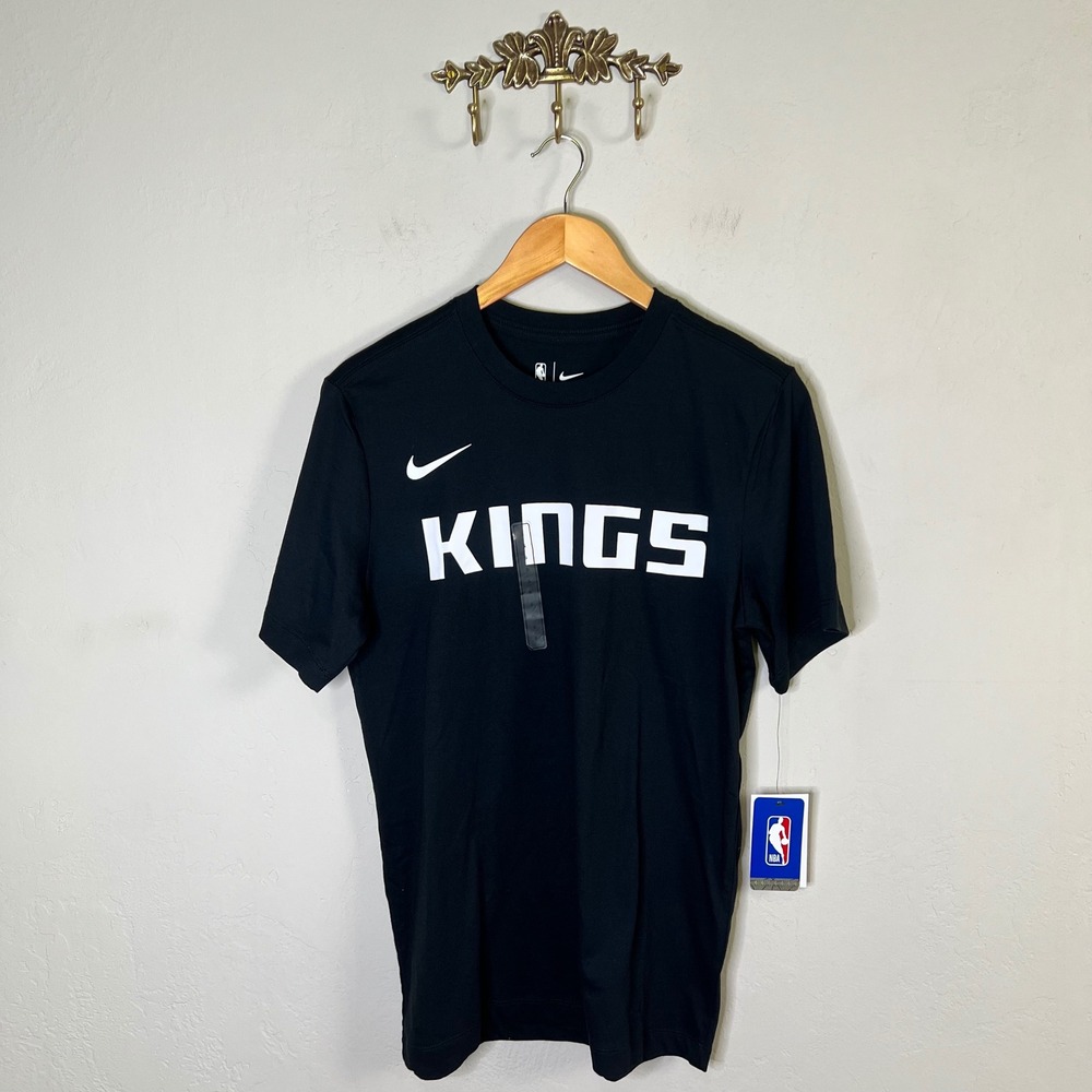 Sacramento Kings Nike T-Shirt NBA Mens Size Small Black Cotton Swoosh Logo New